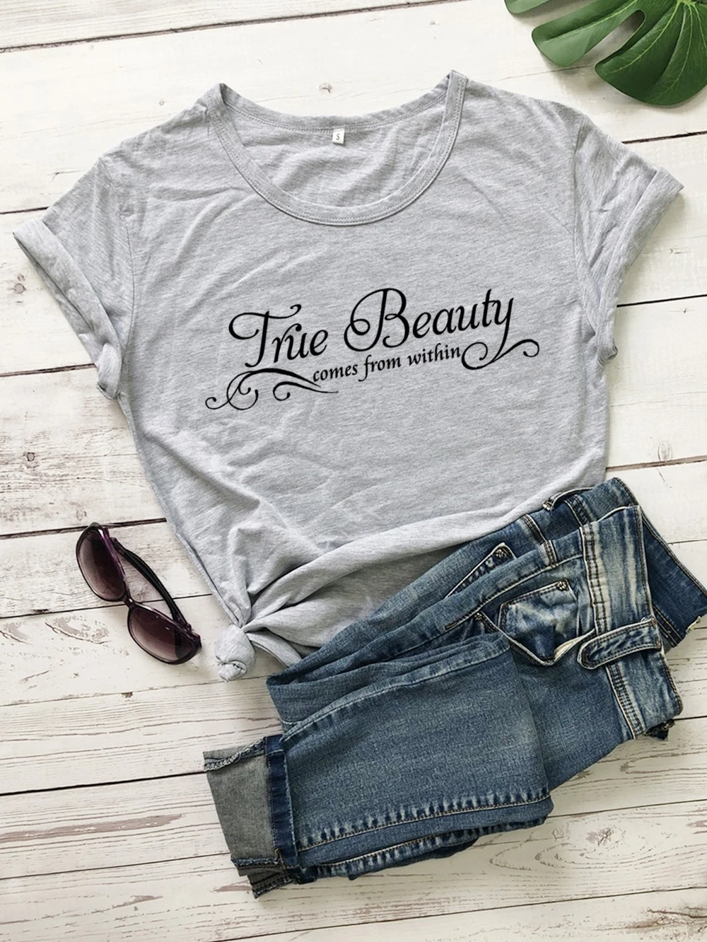 Ture beauty comes from inside t shirt slogan quote women fashion pure cotton quality Christian tee young street style cute- K652
Ture beauty comes from inside t shirt slogan quote women fashion pure cotton quality Christian tee young street style cute- K652