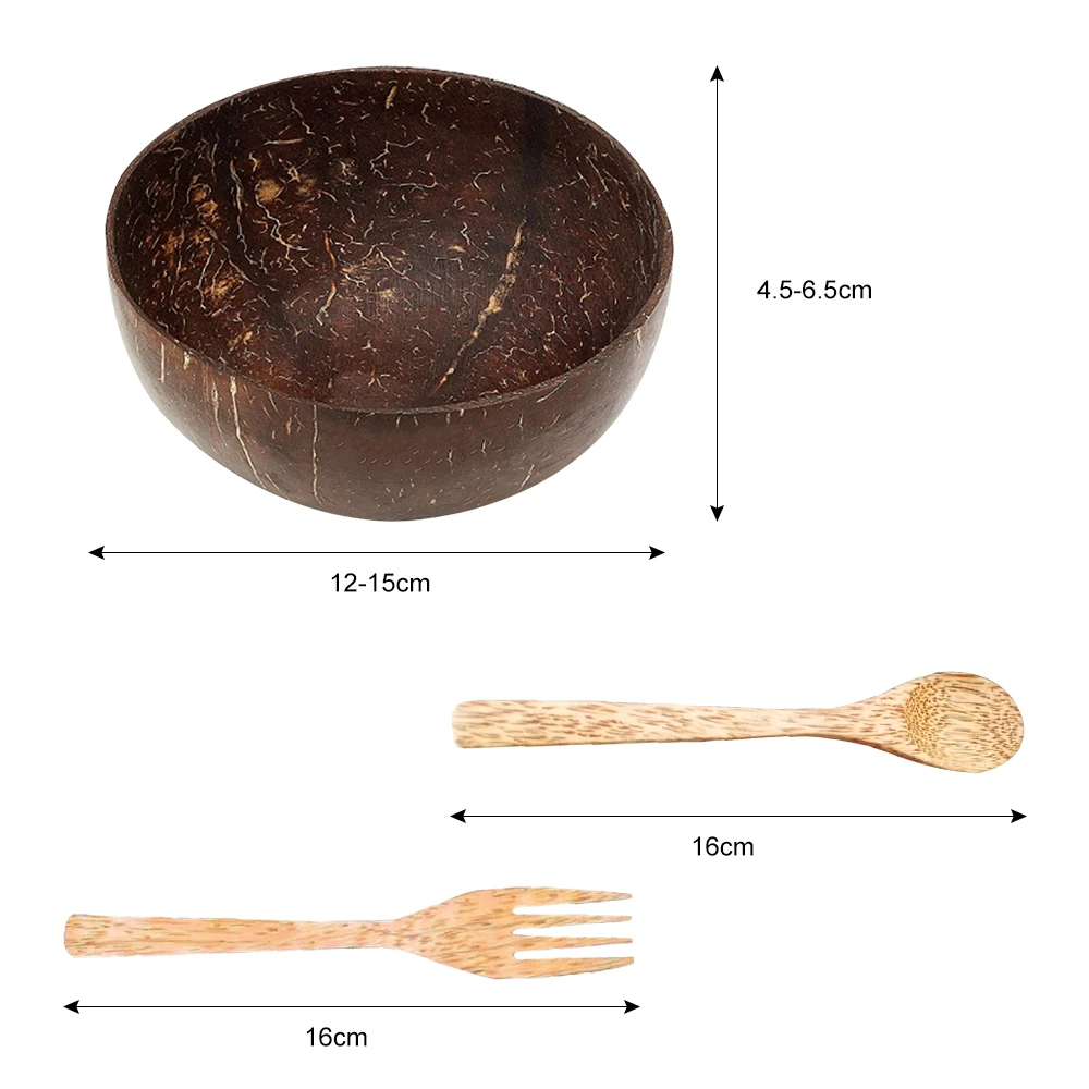 Natural Coconut Bowl Spoon set Creative Coconut Shell Fruit Salad Noodle Rice Bowl Wooden bowl Tableware restaurant kitchen
Natural Coconut Bowl Spoon set Creative Coconut Shell Fruit Salad Noodle Rice Bowl Wooden bowl Tableware restaurant kitchen