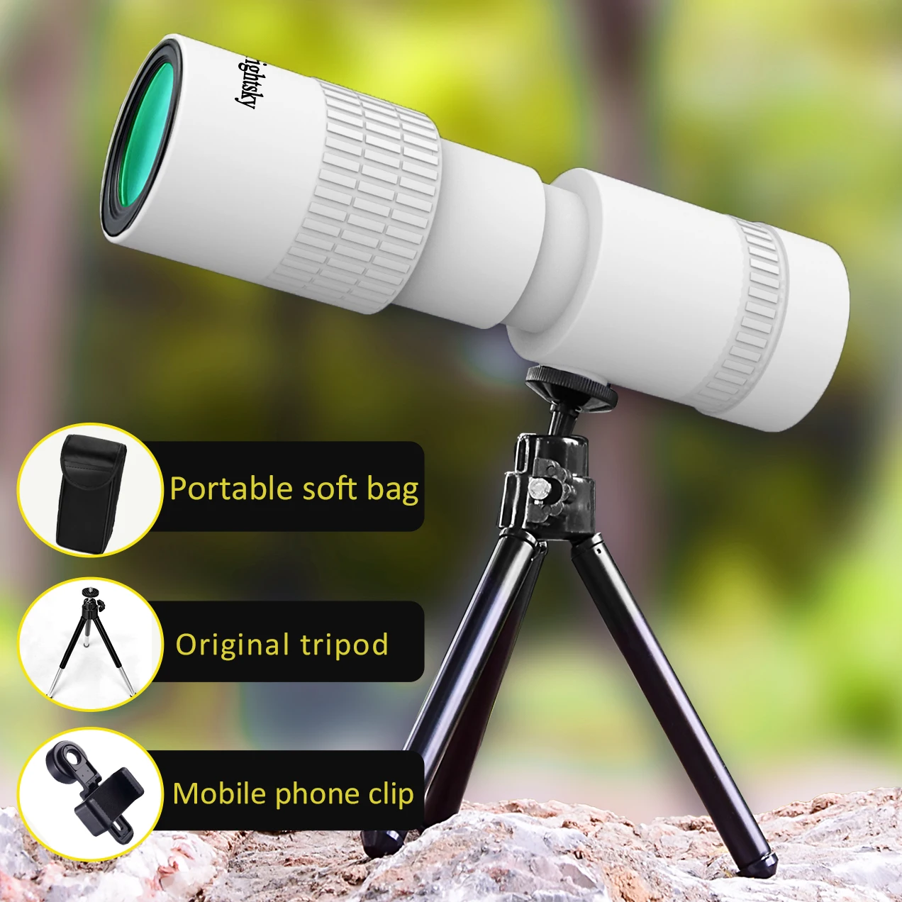 White Monocular Telescope Portable HD 10-300 Continuous Zoom Adult Photography High-Power Glasses Travel Camping Outdoor
White Monocular Telescope Portable HD 10-300 Continuous Zoom Adult Photography High-Power Glasses Travel Camping Outdoor