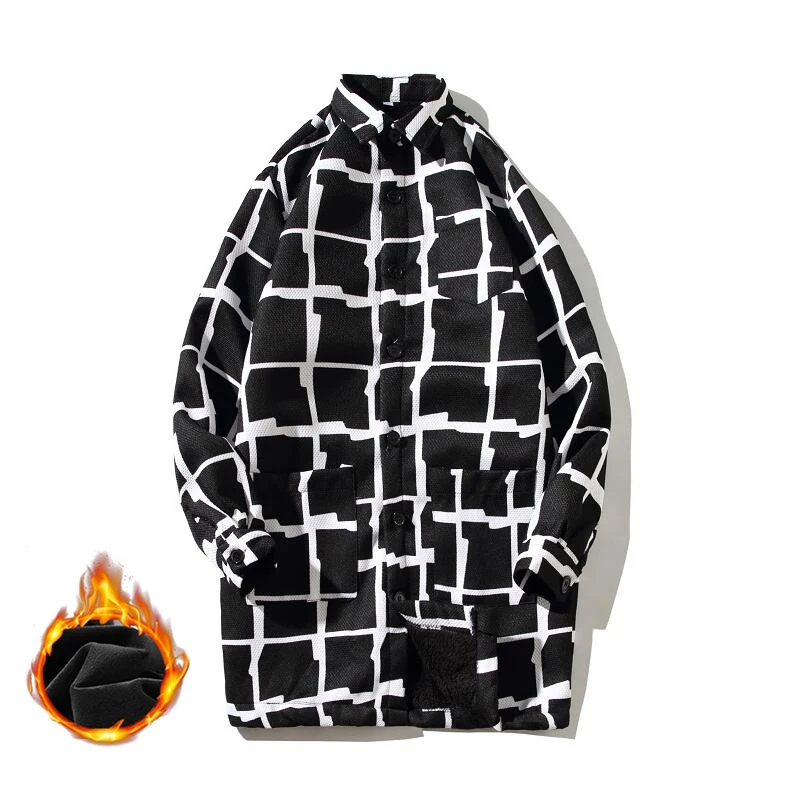 Autumn Winter Men's Thick Warm Windbreaker Jacket Long Sleeve Regular Plaid Loose Coat Plus Velvet Windbreaker
Autumn Winter Men's Thick Warm Windbreaker Jacket Long Sleeve Regular Plaid Loose Coat Plus Velvet Windbreaker