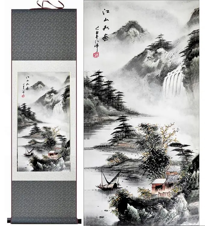 Free shipping landscape painting Home Office Decoration Chinese scroll painting Mountains and river painting
Free shipping landscape painting Home Office Decoration Chinese scroll painting Mountains and river painting