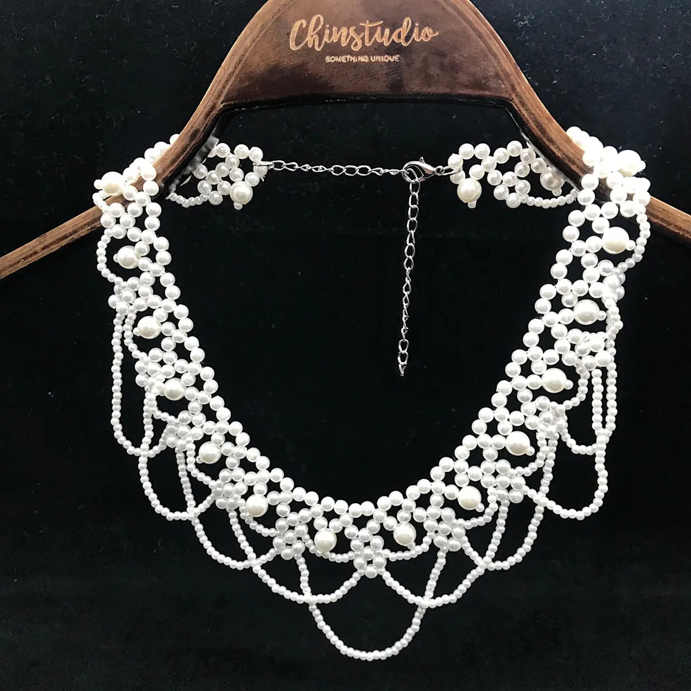 New Women Neckline Collars Crystal Pearls Shirt False Collar Shirts Sweater Fake Collar For Wedding Dress Gift
New Women Neckline Collars Crystal Pearls Shirt False Collar Shirts Sweater Fake Collar For Wedding Dress Gift