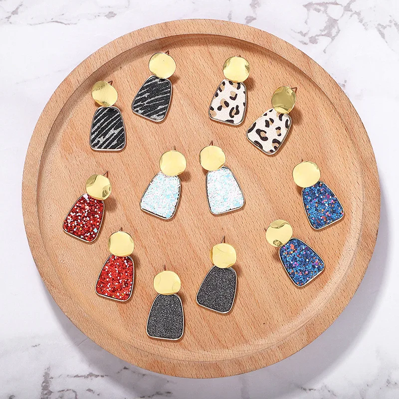 Cute Geometric Leopard Colorful Shining Sequins Earrings Round Gold Metal Drop Earrings Korea Style For Girl Gifts Jewelry 
Cute Geometric Leopard Colorful Shining Sequins Earrings Round Gold Metal Drop Earrings Korea Style For Girl Gifts Jewelry