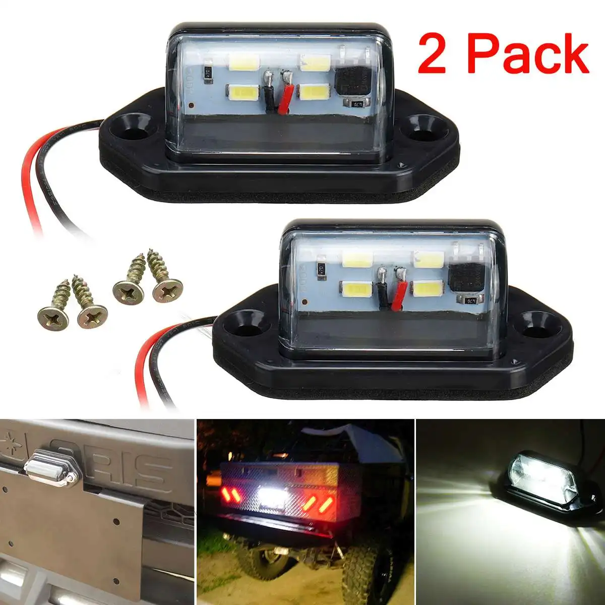 2pcs 12V 24V 4 LEDs LED Car Truck Number License Plate Light Rear Lamp Tail Light for Trailer Boat RV
2pcs 12V 24V 4 LEDs LED Car Truck Number License Plate Light Rear Lamp Tail Light for Trailer Boat RV