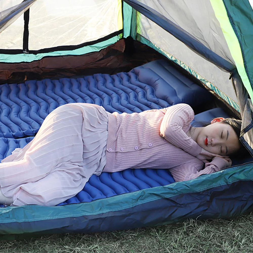 Ultralight Inflatable Sleeping Beach Pad Foot Air Inflation Cushion Single Portable Camping Outdoor Picnic Mattress Mat 
Ultralight Inflatable Sleeping Beach Pad Foot Air Inflation Cushion Single Portable Camping Outdoor Picnic Mattress Mat