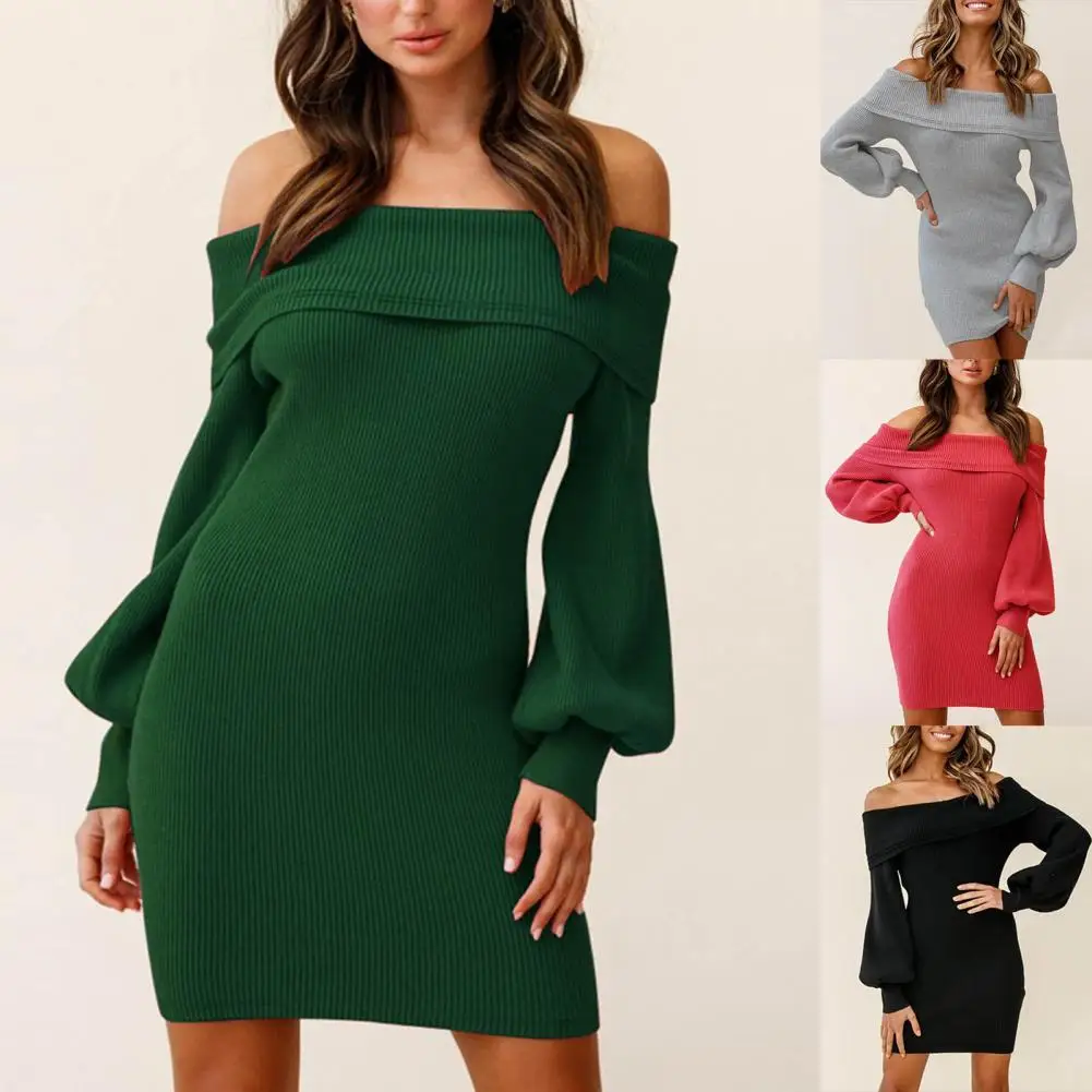 Autumn Sexy Slim Dress Women Solid Off Shoulder Knitted Dress Temperament Women Dress Bodycon Dresses Mini Party Dress Vestidos
Autumn Sexy Slim Dress Women Solid Off Shoulder Knitted Dress Temperament Women Dress Bodycon Dresses Mini Party Dress Vestidos