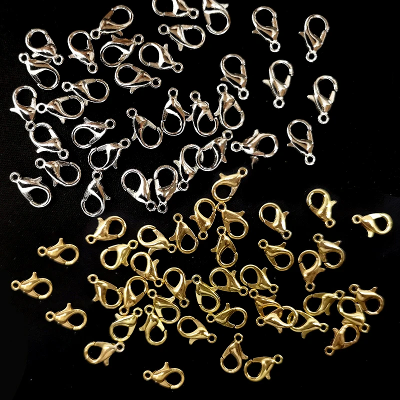 50pcs/lot Gold Silver Color Lobster Clasps 10 12 14 16 18mm DIY Findings for Jewelry Making Necklace Bracelet Chain Connector
50pcs/lot Gold Silver Color Lobster Clasps 10 12 14 16 18mm DIY Findings for Jewelry Making Necklace Bracelet Chain Connector