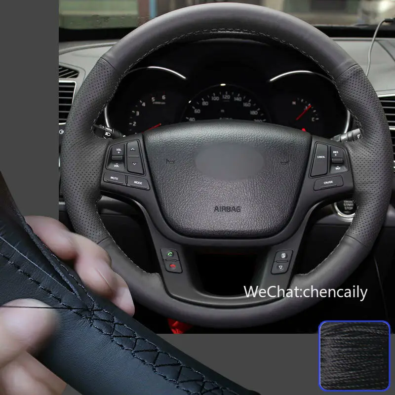 Hand Stitch on Wrap Steering Wheel Cover For Kia K7 15 Sorento SUV 2016 Cadenza Super Soft Non-slip Durable Car Interior
Hand Stitch on Wrap Steering Wheel Cover For Kia K7 15 Sorento SUV 2016 Cadenza Super Soft Non-slip Durable Car Interior