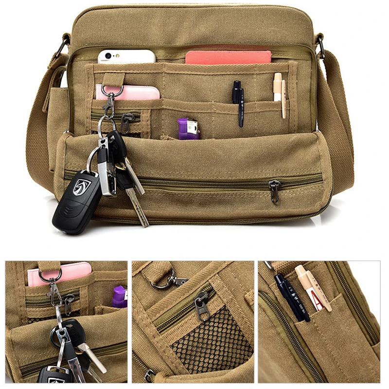 1 Pcs Casual Travel Men Canvas Bag Men's Crossbody Bag Men Multi Compartment Messenger Bags
1 Pcs Casual Travel Men Canvas Bag Men's Crossbody Bag Men Multi Compartment Messenger Bags