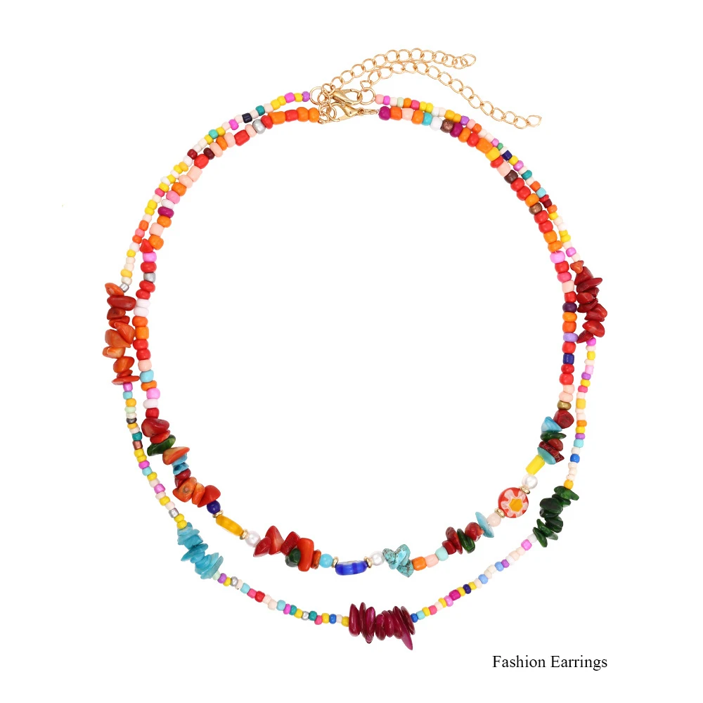 2022 Boho Necklaces for Women Vintage Bohemia Colorful Beads Clavicle Chain Necklace Exaggerate Luxury Jewelry Accessories
2022 Boho Necklaces for Women Vintage Bohemia Colorful Beads Clavicle Chain Necklace Exaggerate Luxury Jewelry Accessories