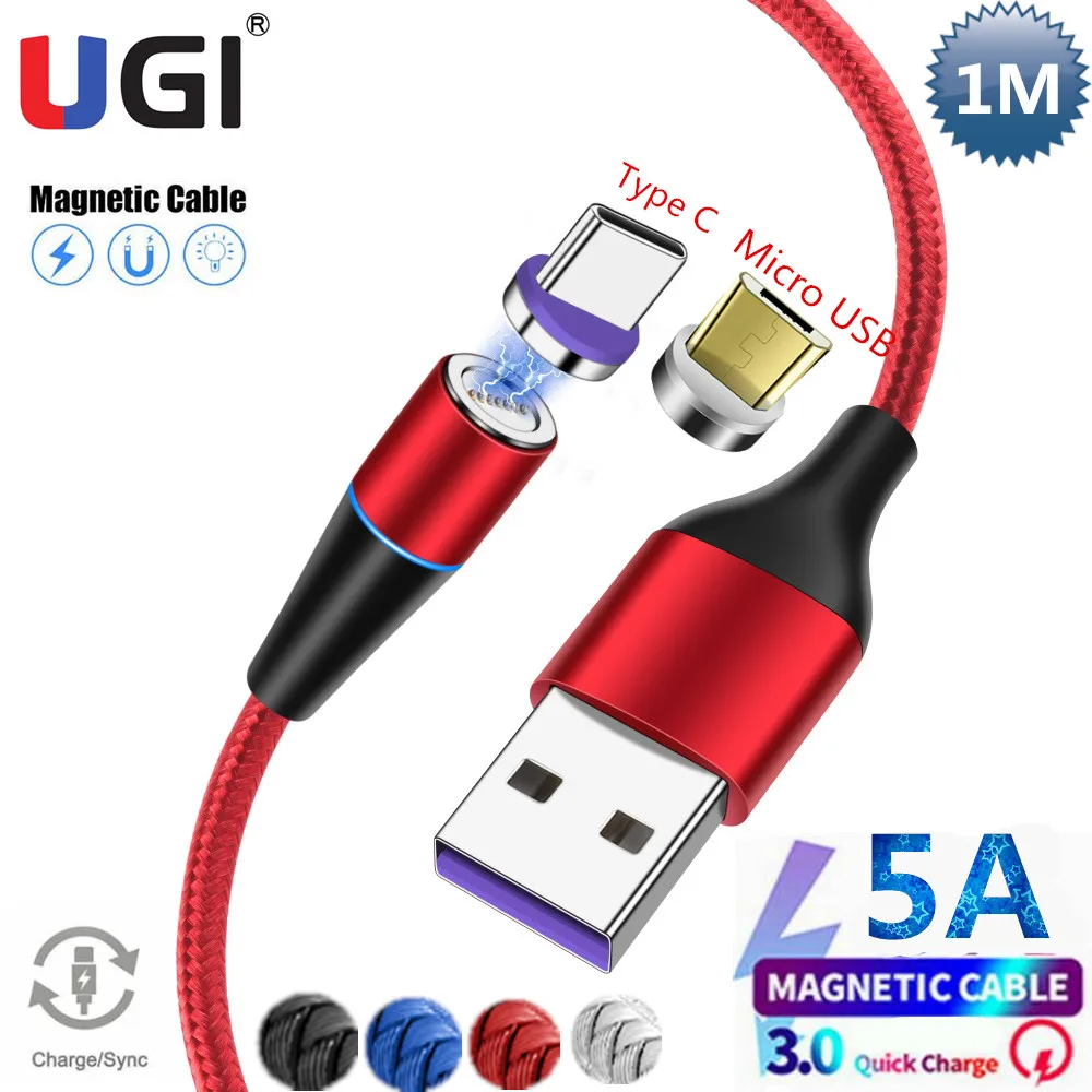 UGI 5A Fast Charging Strong Magnetic Cable Round For Type C Plug Micro USB Device 360° Rotation Nylon Cable For Huawei Samsung
UGI 5A Fast Charging Strong Magnetic Cable Round For Type C Plug Micro USB Device 360° Rotation Nylon Cable For Huawei Samsung