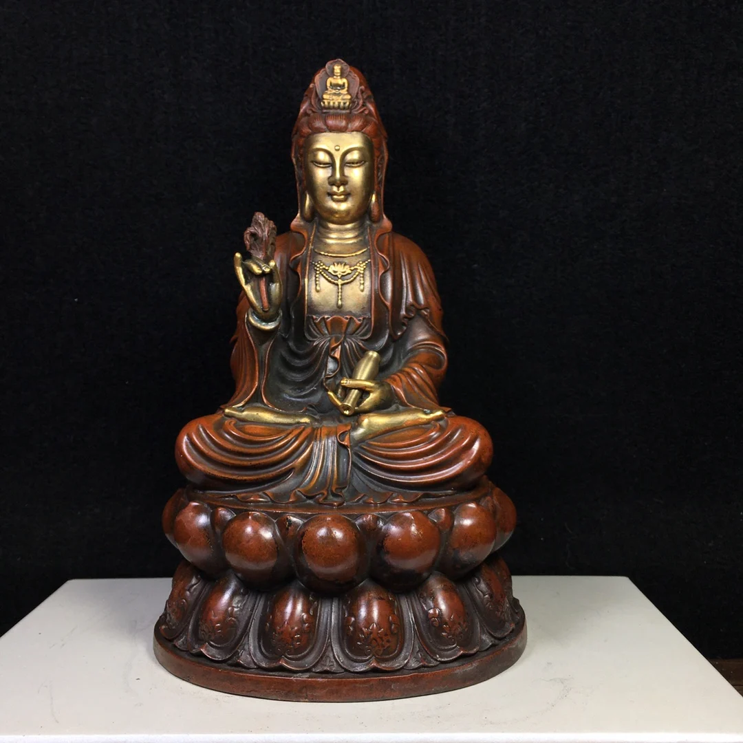 8" Tibet Buddhism Old Bronze Gilt Real gold Clean bottle Guanyin Bodhisattva Buddha Avalokitesvara Enshrine the Buddha
8" Tibet Buddhism Old Bronze Gilt Real gold Clean bottle Guanyin Bodhisattva Buddha Avalokitesvara Enshrine the Buddha