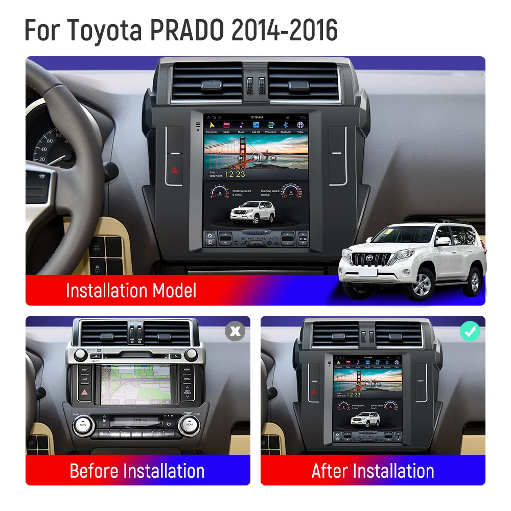 For Toyota Land Cruiser Prado 150 2014 2015 2016 Car Radio Multimedia Video Player Car GPS Navigation Stereo Tesla Style Screen
For Toyota Land Cruiser Prado 150 2014 2015 2016 Car Radio Multimedia Video Player Car GPS Navigation Stereo Tesla Style Screen