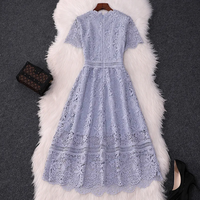 Top Quality Fashion Runway Summer Designer Hollow Out Lace Dress Party Festa Elegant Lady Celebrity Blue Vestido Woman Clothes
Top Quality Fashion Runway Summer Designer Hollow Out Lace Dress Party Festa Elegant Lady Celebrity Blue Vestido Woman Clothes