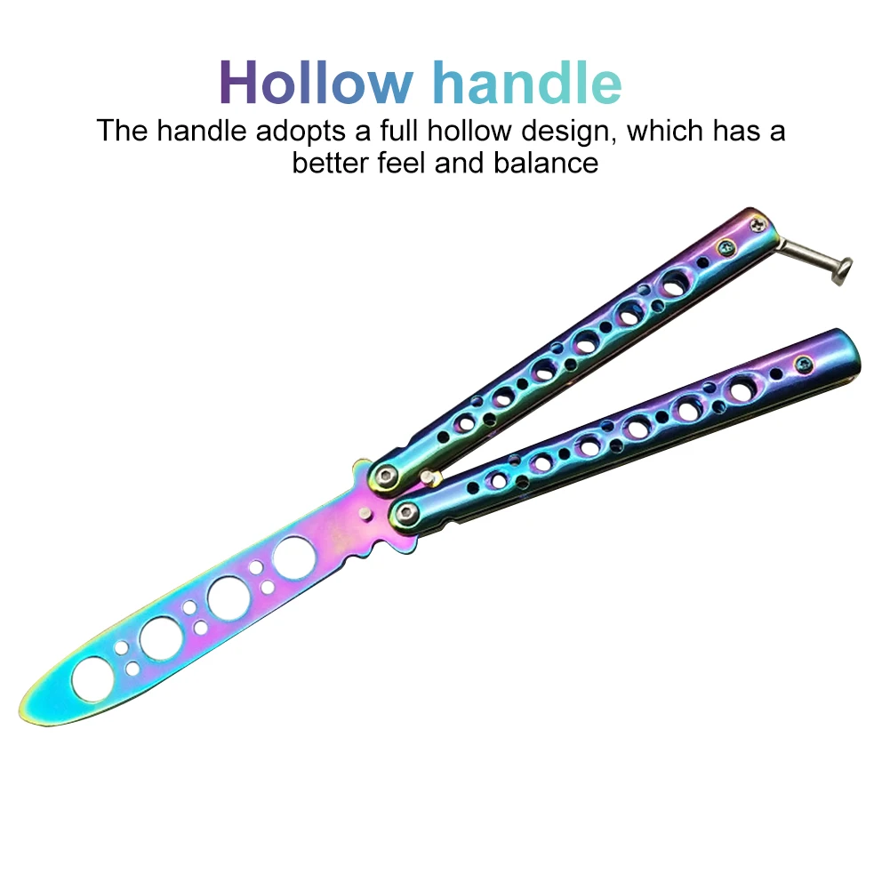6 Holes Folding Beginner Butterfly Cutter Practice Durable Steel Training Practical Unedged Outdoor Multifunction Safe Portable
6 Holes Folding Beginner Butterfly Cutter Practice Durable Steel Training Practical Unedged Outdoor Multifunction Safe Portable