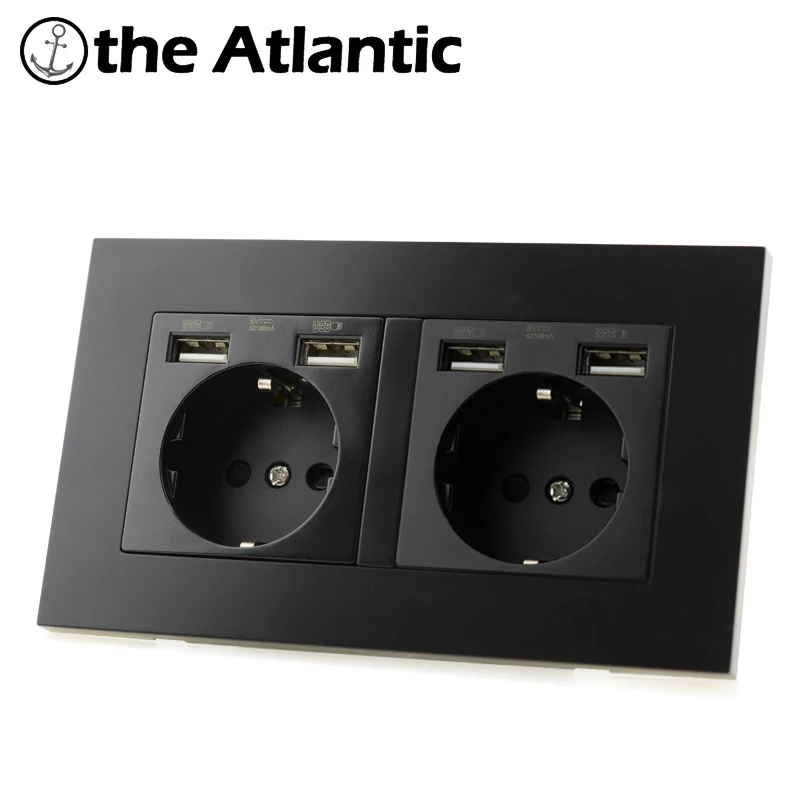Atlectric PC Frame Dual DE EU Plug Socket With USB Mobile Phone Charging Port Wall Power Double Socket Spain Russian 146*86mm
Atlectric PC Frame Dual DE EU Plug Socket With USB Mobile Phone Charging Port Wall Power Double Socket Spain Russian 146*86mm