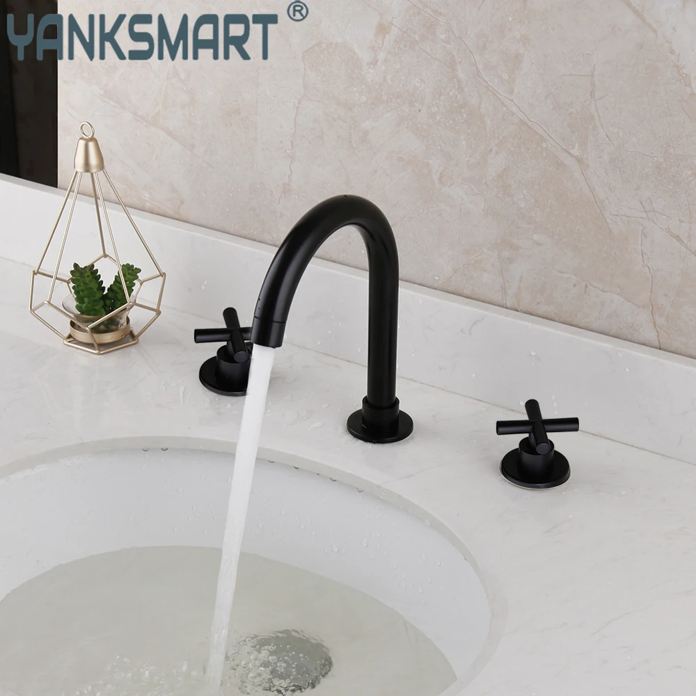 YANKSMART Bathroom Bathtub Faucet Matte Black Basin Sink Deck Mounted Faucets 3 Hole Double Handle Hot And Cold Mixer Water Tap
YANKSMART Bathroom Bathtub Faucet Matte Black Basin Sink Deck Mounted Faucets 3 Hole Double Handle Hot And Cold Mixer Water Tap