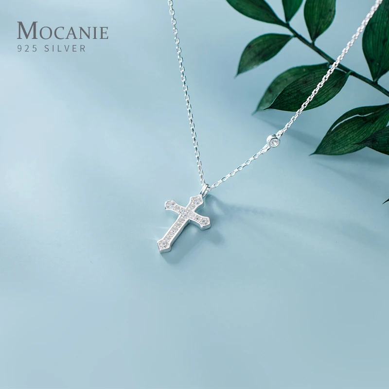 Mocanie New 925 Sterling Silver Glittering CZ Cross Pendant Necklace for Women Link Chain Ethnic Style Fine Jewelry Student Gift
Mocanie New 925 Sterling Silver Glittering CZ Cross Pendant Necklace for Women Link Chain Ethnic Style Fine Jewelry Student Gift