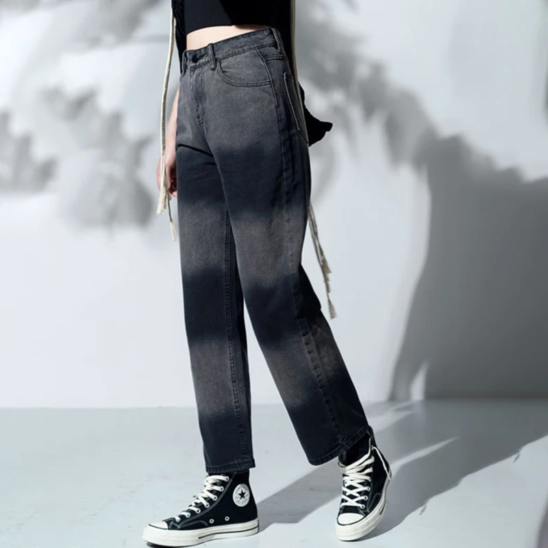 SHENGPALAE Gradient Color Jeans Women's Spring 2021 New High Waist Loose Straight Wide Leg Streetwear Denim Pants Female Tide 
SHENGPALAE Gradient Color Jeans Women's Spring 2021 New High Waist Loose Straight Wide Leg Streetwear Denim Pants Female Tide