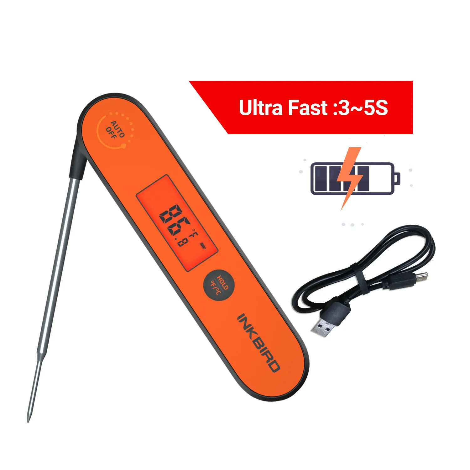 Inkbird IHT-1P Digital BBQ Thermometer Instant Reading Waterproof Rechargeable for Kitchen Utensil Grill Camping with Backlight
Inkbird IHT-1P Digital BBQ Thermometer Instant Reading Waterproof Rechargeable for Kitchen Utensil Grill Camping with Backlight
