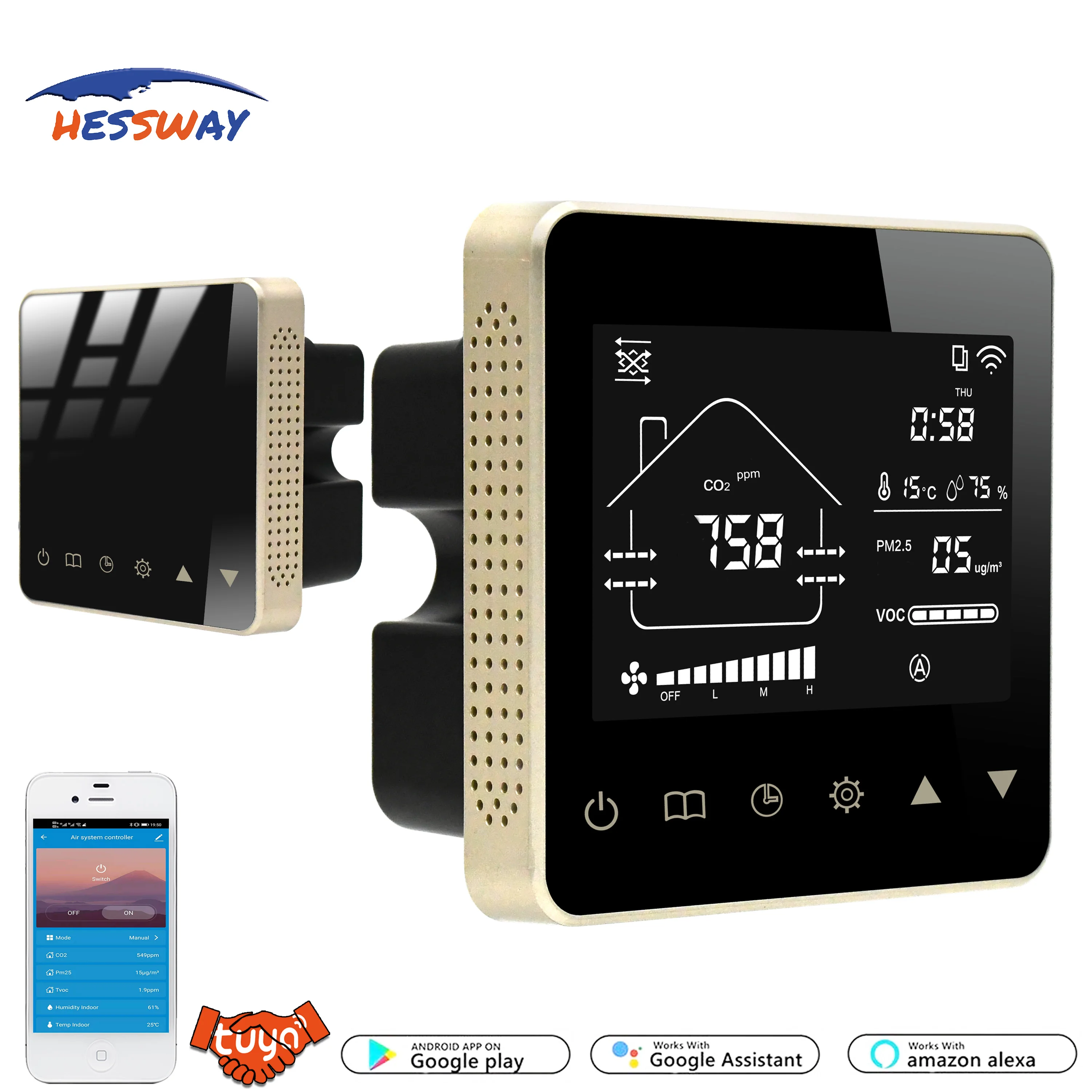 WIFI MODBUS Detector VOC Temp Humidity and CO2 PM2.5 Sensor for Fan Control 0-10V/AC Output TUYA APP Remote Monitoring
WIFI MODBUS Detector VOC Temp Humidity and CO2 PM2.5 Sensor for Fan Control 0-10V/AC Output TUYA APP Remote Monitoring