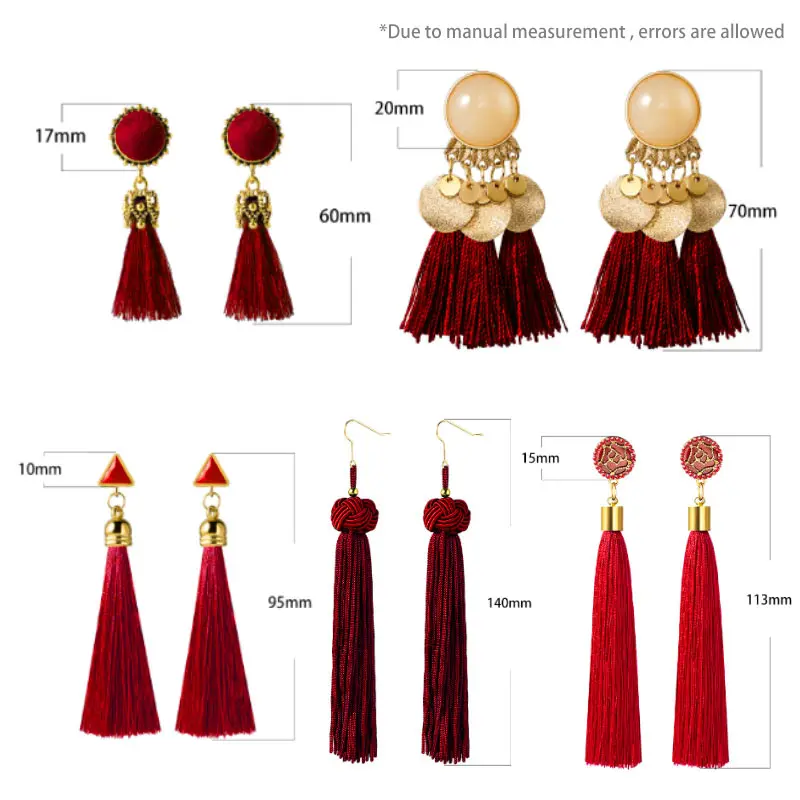 VCORM Bohemian Tassel Crystal Long Drop Earrings for Women Red Cotton Silk Fabric Fringe Earrings 2020 Fashion Woman Jewelry
VCORM Bohemian Tassel Crystal Long Drop Earrings for Women Red Cotton Silk Fabric Fringe Earrings 2020 Fashion Woman Jewelry