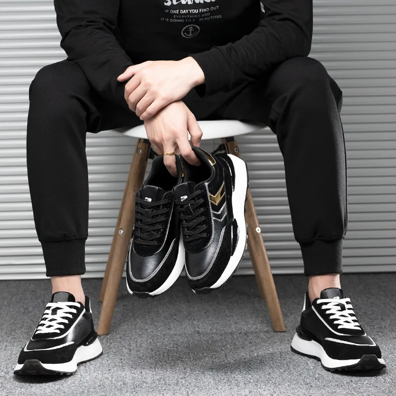 Waterproof Men's Shoes Spring Summer Casual Sneakers 2021 New Men Black Leather Shoes Tenis Trainers Man Sport Shoes Drop Ship