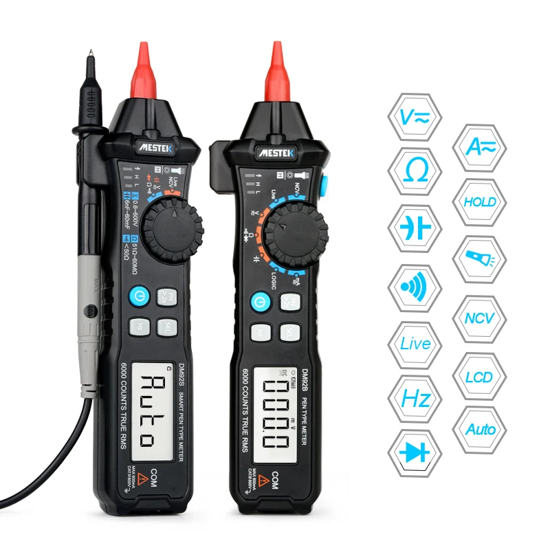 Digital Multimeter 6000 Counts Pocket Pen Type Auto/Smart Multimeter NCV Detection Electric multimeter DC/AC Voltage Tester
Digital Multimeter 6000 Counts Pocket Pen Type Auto/Smart Multimeter NCV Detection Electric multimeter DC/AC Voltage Tester