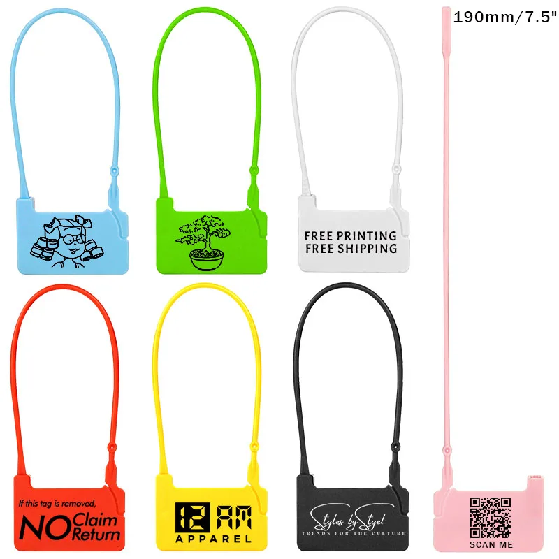 190mm/7.5" Custom Clothing Brand Tag Disposable Plastic Personalized Garment Security Hang Tags Label for Clothes Shoes 100Pcs
190mm/7.5" Custom Clothing Brand Tag Disposable Plastic Personalized Garment Security Hang Tags Label for Clothes Shoes 100Pcs