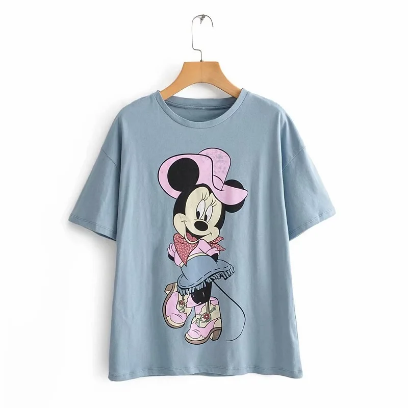 Disney Fashion Women's T-shirt Cute Cartoon Minnie Mouse Pattern Print Short Sleeve Summer Thin Section Cotton Hedging Top
Disney Fashion Women's T-shirt Cute Cartoon Minnie Mouse Pattern Print Short Sleeve Summer Thin Section Cotton Hedging Top