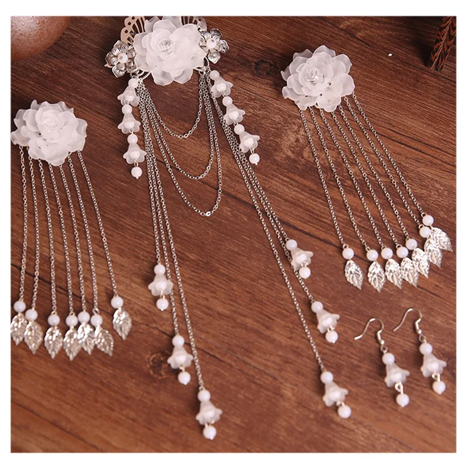Cute Five-Piece Flower Costume Tiara Hairpins Ancient Style Step Shaking Tassel for Girls Wedding Party Accessories
Cute Five-Piece Flower Costume Tiara Hairpins Ancient Style Step Shaking Tassel for Girls Wedding Party Accessories
