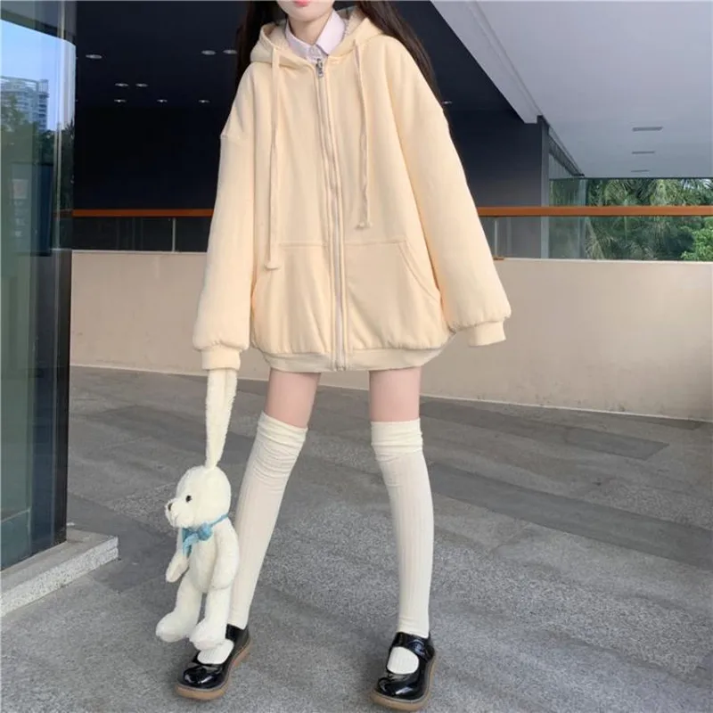 Cardigan jacket new coat female tide ins autumn and winter plus velvet thick loose student solid color sweater Korean version
Cardigan jacket new coat female tide ins autumn and winter plus velvet thick loose student solid color sweater Korean version