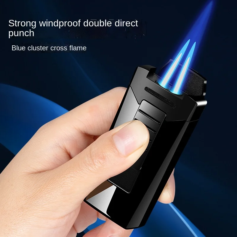Metal Inflatable Lighter Blue Flame Double Fire Straight Into Moxibustion and Cigar Special Spray Gun Portable Outdoor Cigarette
Metal Inflatable Lighter Blue Flame Double Fire Straight Into Moxibustion and Cigar Special Spray Gun Portable Outdoor Cigarette