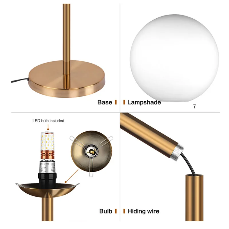 frosted glass ball floor lamp standing lamp E27 floor lamp plated brass metal simple nordic style floor lamp for living room
frosted glass ball floor lamp standing lamp E27 floor lamp plated brass metal simple nordic style floor lamp for living room