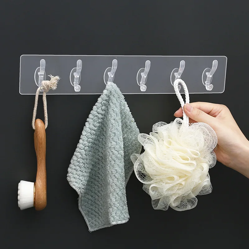 Transparent 6 Row Hook Bathroom Kitchen Non Perforated Traceless Adhesive Hook Adhesive Hook Wall Hanging Row Clothes Hats Hook
Transparent 6 Row Hook Bathroom Kitchen Non Perforated Traceless Adhesive Hook Adhesive Hook Wall Hanging Row Clothes Hats Hook