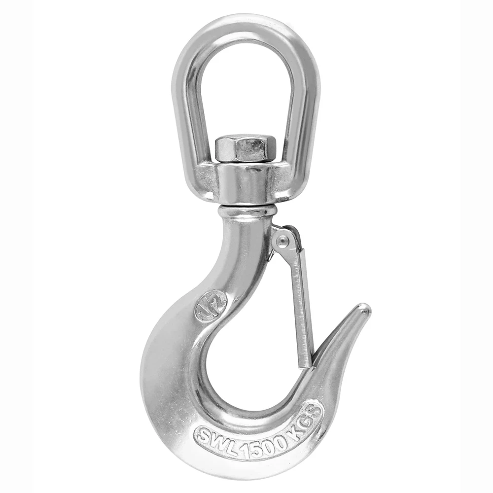 Crane Swivel Hook 3300lb 304 Stainless Steel Swivel Lifting Clevis Chain Hook with Safety Latch
Crane Swivel Hook 3300lb 304 Stainless Steel Swivel Lifting Clevis Chain Hook with Safety Latch