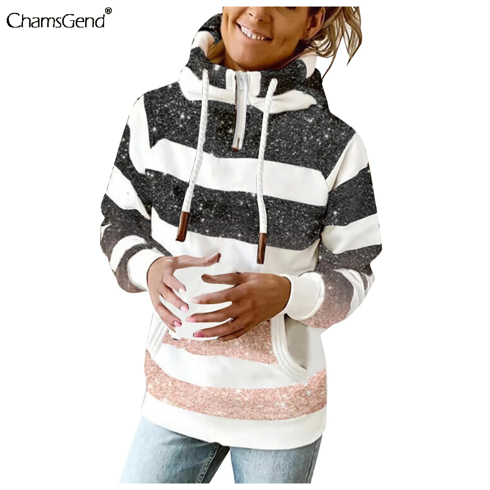 2021 Fashion Graident Color Glitter Printing Long Sleeve Hoodies Women Zipper Stand Collar Sweatshirt Harajuku Pullover
2021 Fashion Graident Color Glitter Printing Long Sleeve Hoodies Women Zipper Stand Collar Sweatshirt Harajuku Pullover