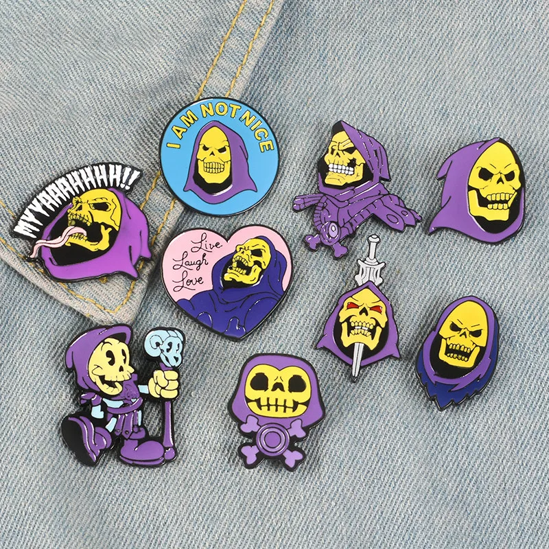 9Styles Skeletor Purple Hood Enamel Pin Masters of The Universe Badge Brooch Bag Clothes Lapel Pin Classic Cartoon Jewelry
9Styles Skeletor Purple Hood Enamel Pin Masters of The Universe Badge Brooch Bag Clothes Lapel Pin Classic Cartoon Jewelry