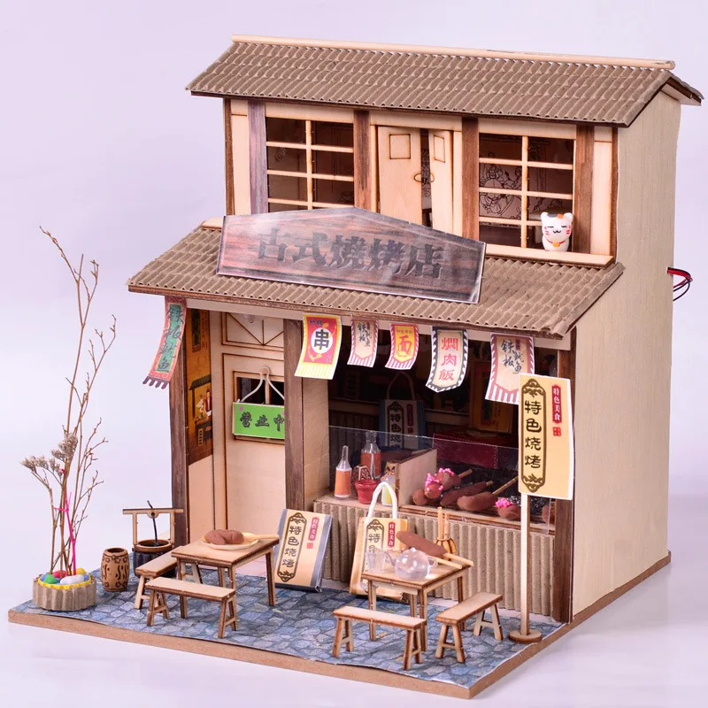 DIY Doll House Chinese ancient architecture handmade Mini wooden house with lamp assembly model creative gift
DIY Doll House Chinese ancient architecture handmade Mini wooden house with lamp assembly model creative gift
