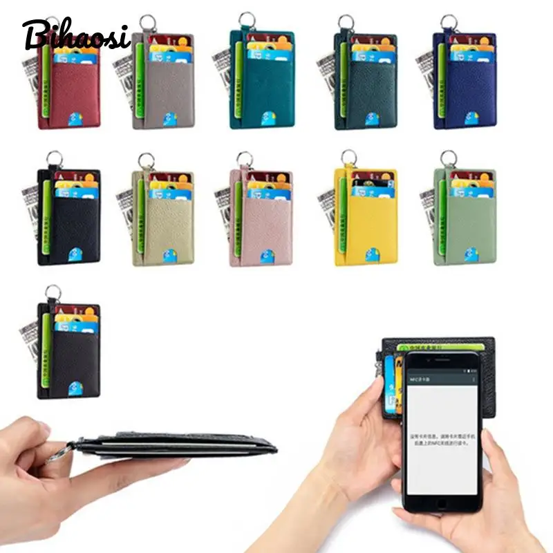 Leather Card Bag Key Chain Rfid Anti-theft Brush Ultra Thin Mini Purse Card Cover Can Hang Neck Card Holder Credit Card Sleeve
Leather Card Bag Key Chain Rfid Anti-theft Brush Ultra Thin Mini Purse Card Cover Can Hang Neck Card Holder Credit Card Sleeve