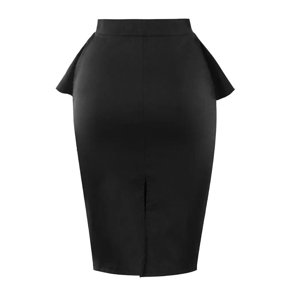 Весенняя офисная короткая юбка с баской больших размеров Офисная Женская