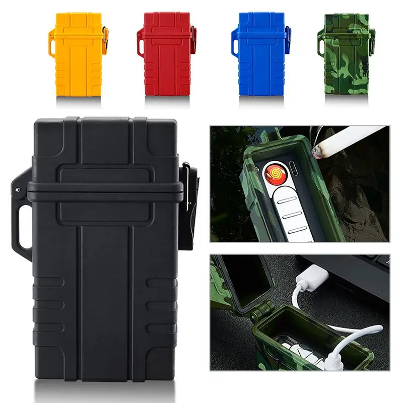 Hot Cigarette Case Box with USB Electronic Lighter for Slim Cigarette Waterproof Cigarette Holder Plasma Lighter 20pcs Capacity
Hot Cigarette Case Box with USB Electronic Lighter for Slim Cigarette Waterproof Cigarette Holder Plasma Lighter 20pcs Capacity
