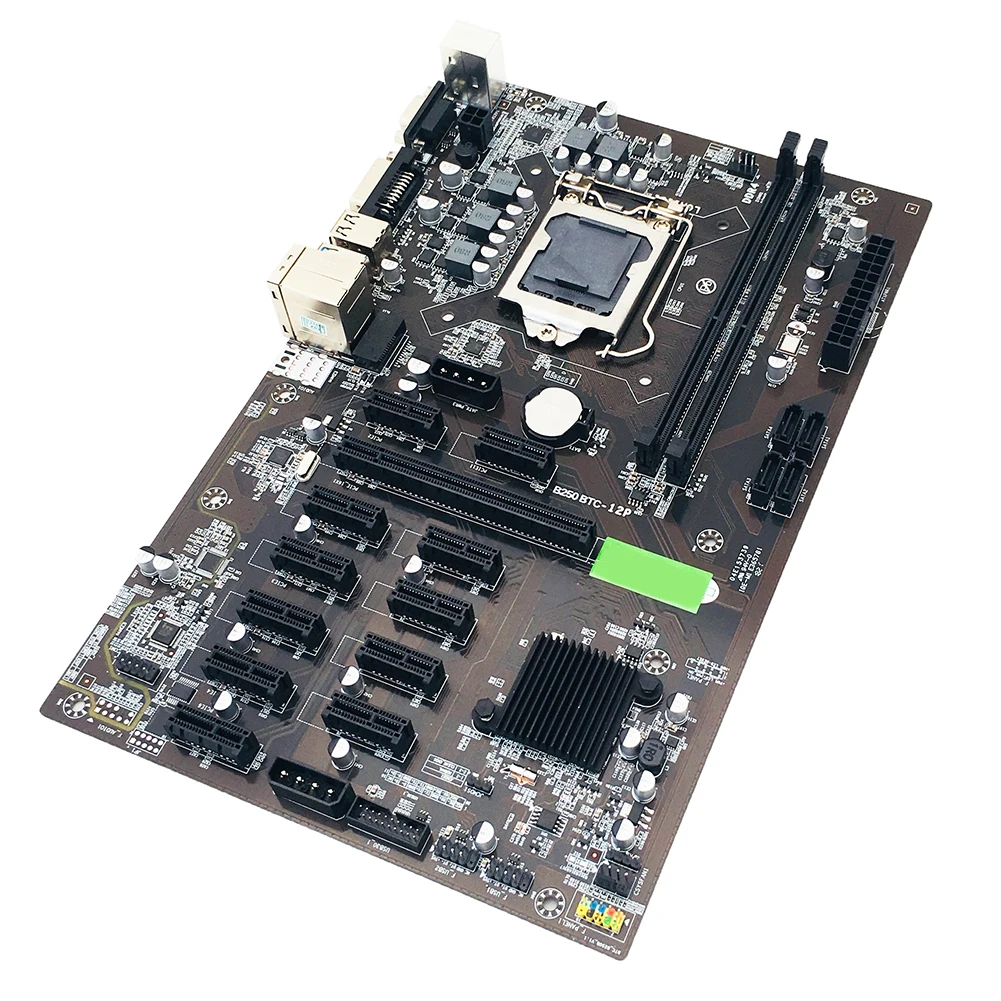 Материнская плата B250 BTC DDR4, устройство для майнинга с поддержкой VGA 12X PCIE, слот для графической карты, материнская плата для майнинга BTC ETH
Материнская плата B250 BTC DDR4, устройство для майнинга с поддержкой VGA 12X PCIE, слот для графической карты, материнская плата для майнинга BTC ETH