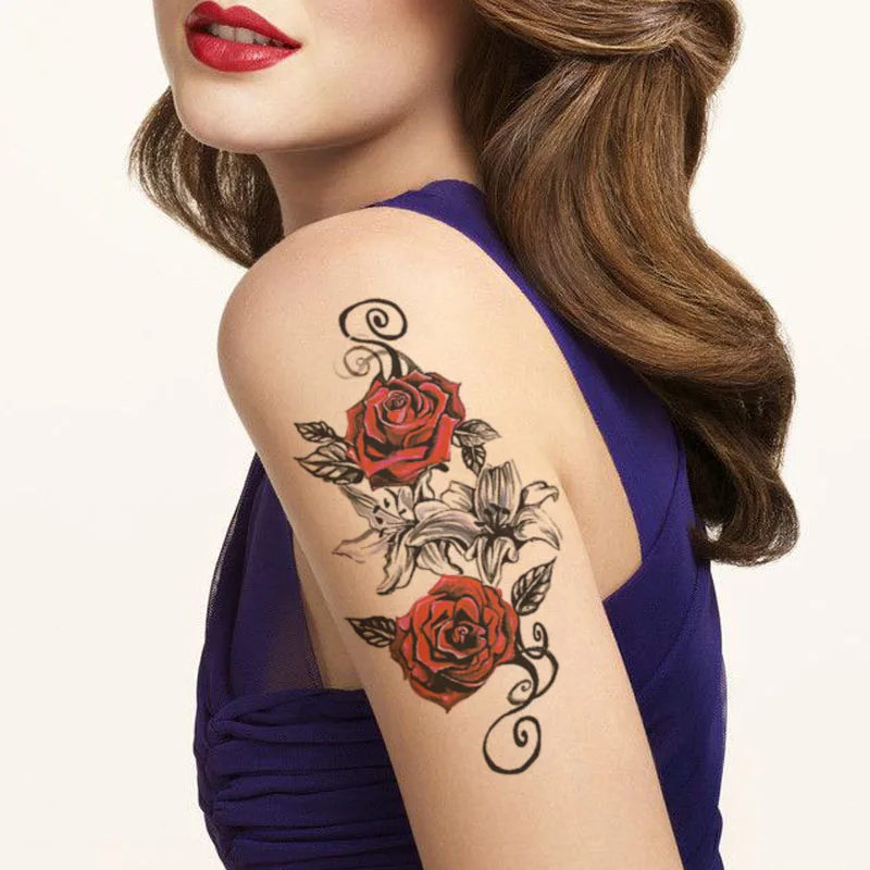 Waterproof Temporary Tattoo Sticker Sexy Red Rose Flowers Leaves Totem Design Fake Tattoos Flash Tatoos Arm Body Art for Women
Waterproof Temporary Tattoo Sticker Sexy Red Rose Flowers Leaves Totem Design Fake Tattoos Flash Tatoos Arm Body Art for Women