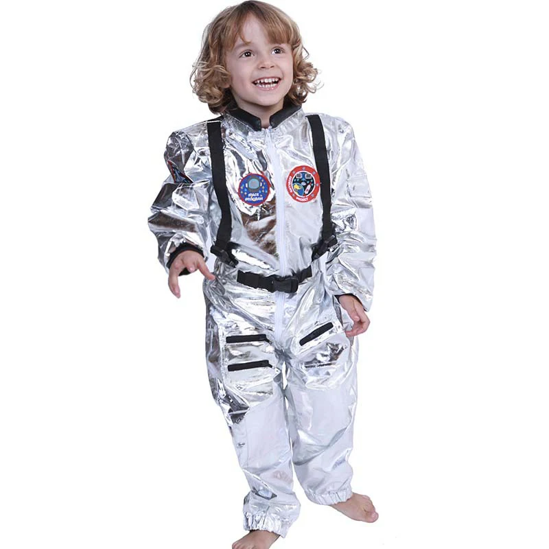 Halloween Astrinaut Cosplay Costume for Kids Carnival Party Baby Boy Girl Silver Shiny Badge Zipper Space Station Uniform
Halloween Astrinaut Cosplay Costume for Kids Carnival Party Baby Boy Girl Silver Shiny Badge Zipper Space Station Uniform