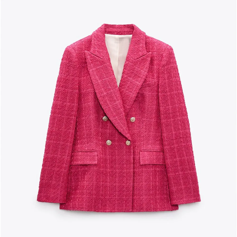 Женская твидовая куртка Za, двубортная куртка в стиле ретро с длинными рукавами и карманами, осень 2021
Женская твидовая куртка Za, двубортная куртка в стиле ретро с длинными рукавами и карманами, осень 2021