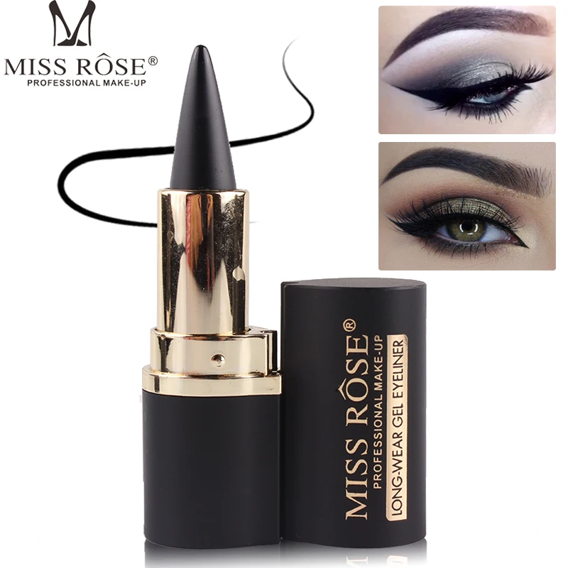 Подводка для глаз Miss Rose Black профессиональная Водостойкая карандаш 24 часовая