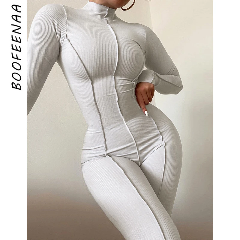 BOOFEENAA Athleisure Long Sleeve Bodycon Jumpsuit Winter All White Rib Knit Going Out One Piece Outfit Women Sportswear C87-DC40
BOOFEENAA Athleisure Long Sleeve Bodycon Jumpsuit Winter All White Rib Knit Going Out One Piece Outfit Women Sportswear C87-DC40