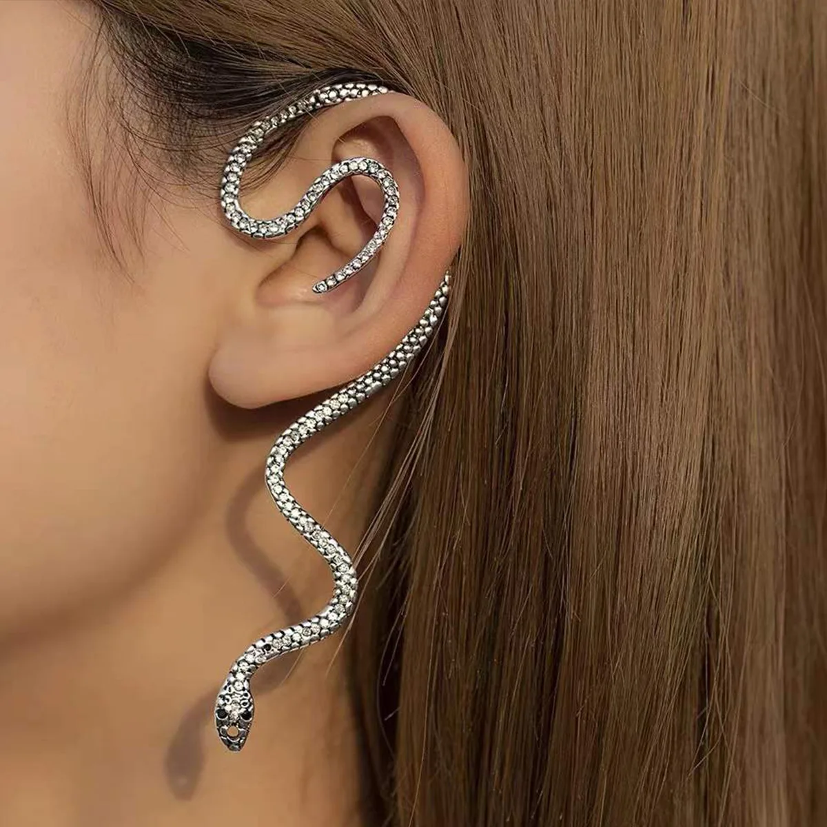 Ins Trendy And Creative Silver Snake-Shaped Ear Clips Women's Ear Ornaments Jewelry Accessories Anniversary Party Birthday Gifts
Ins Trendy And Creative Silver Snake-Shaped Ear Clips Women's Ear Ornaments Jewelry Accessories Anniversary Party Birthday Gifts