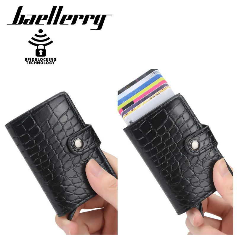Men Crocodile Pattern Card Holder Hasp Wallet RFID Anti-magnetic Automatic Ejection Women Credit ID Card Holder Purse Card Cover
Men Crocodile Pattern Card Holder Hasp Wallet RFID Anti-magnetic Automatic Ejection Women Credit ID Card Holder Purse Card Cover